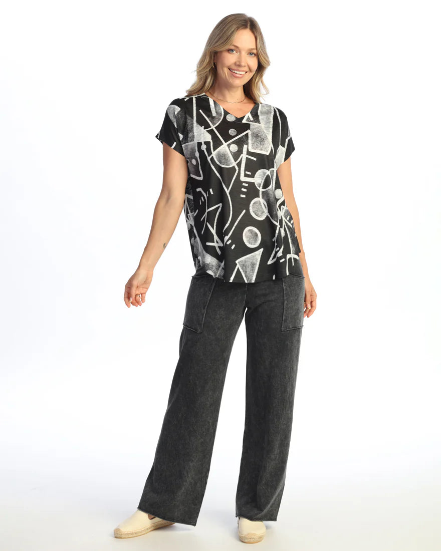 Zippy V-Neck Dolman Sleeve Top