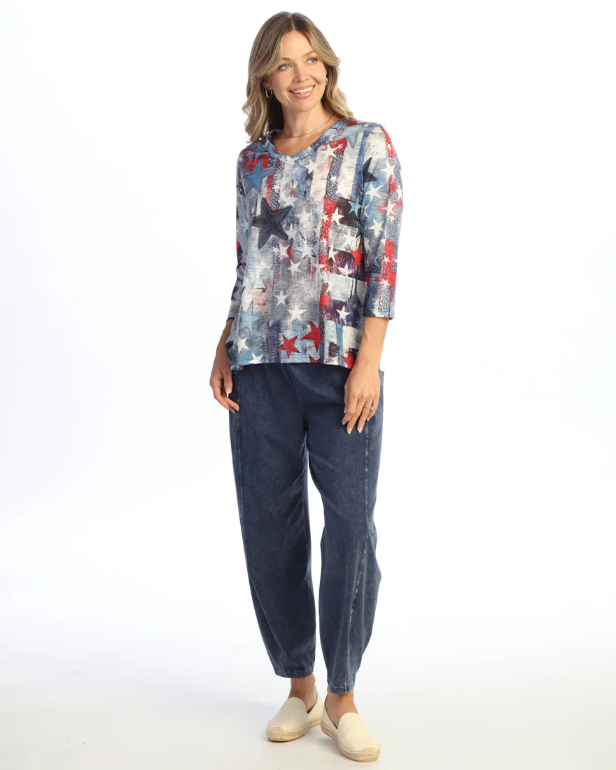 Glory Days V-Neck Side Slit Top