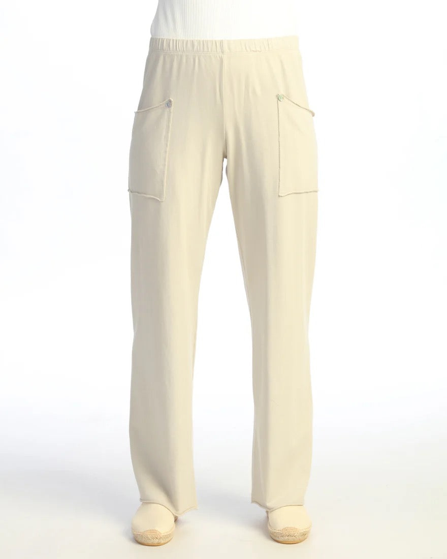 Ivory Soft Stretch Wide-Leg Pant