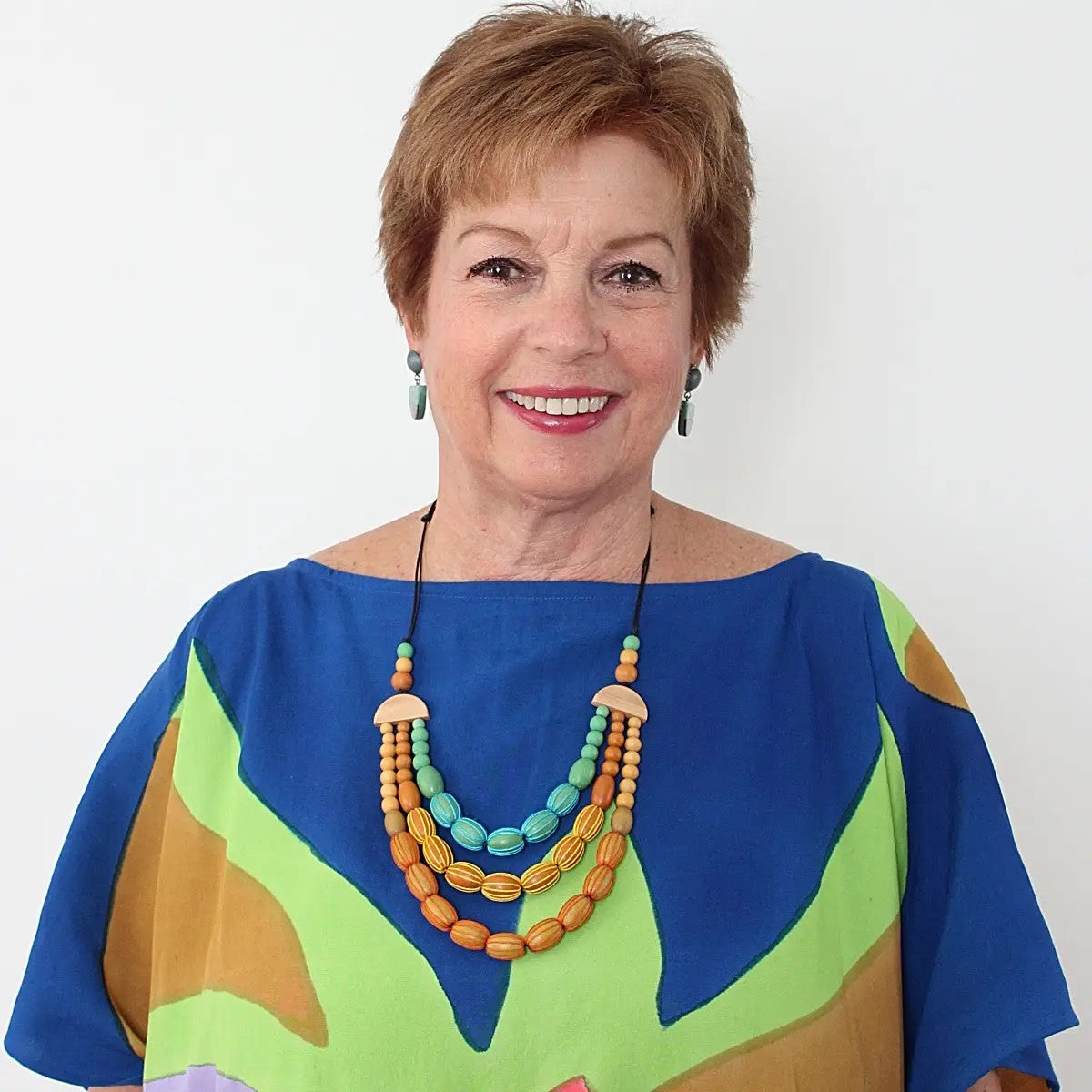Triple Strand Wood Kristen Necklace