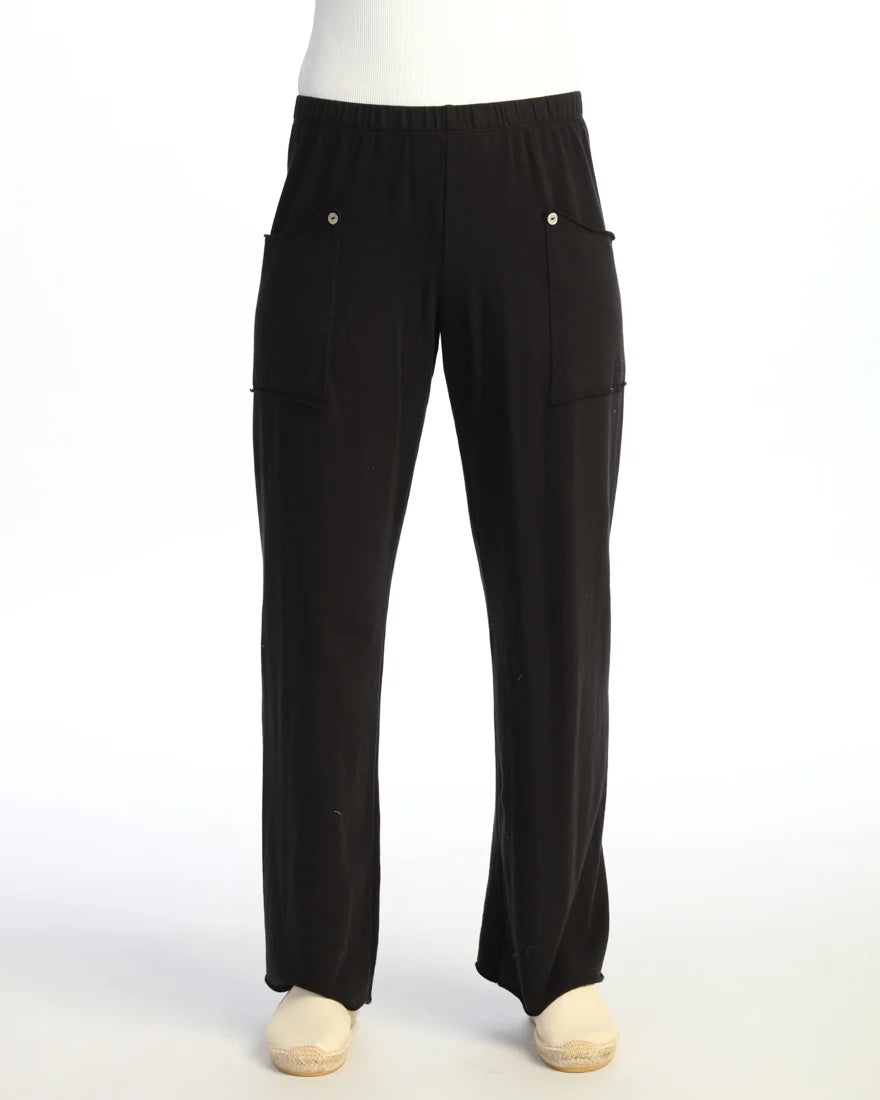 Jet Black Soft Stretch Wide-Leg Pant