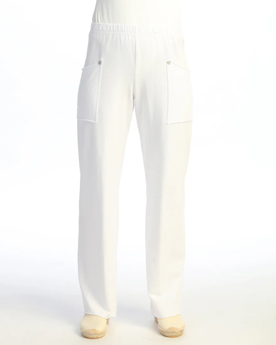 White Soft Stretch Wide-Leg Pant
