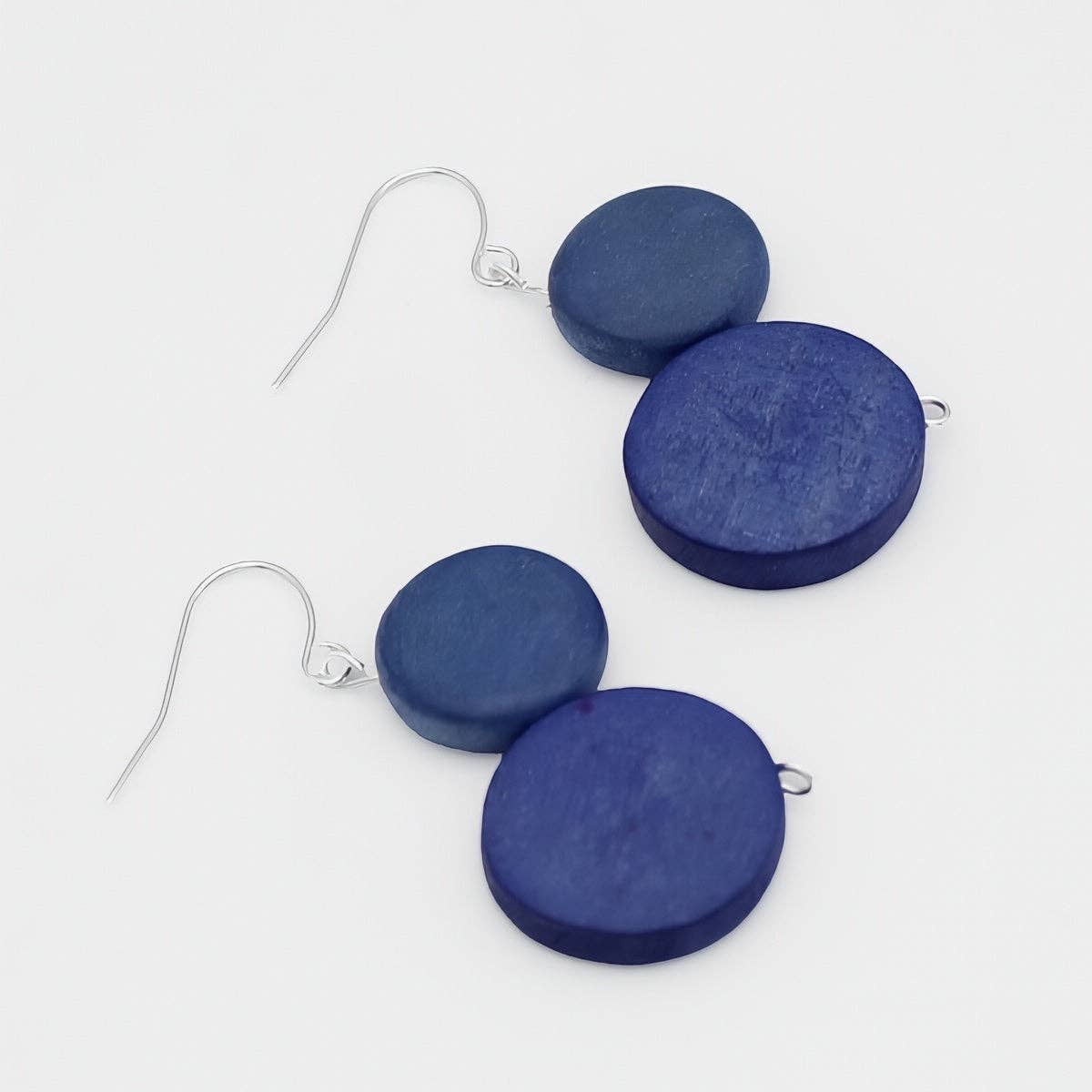 Blue Georgie Two Bead Drop Earrings