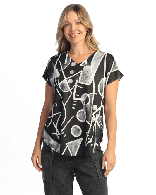 Zippy V-Neck Dolman Sleeve Top