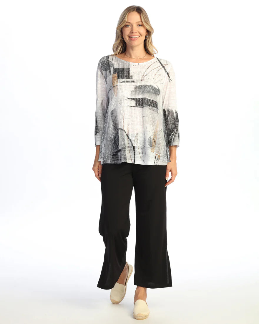 Tango Layered Bouclé Mesh Tunic Top