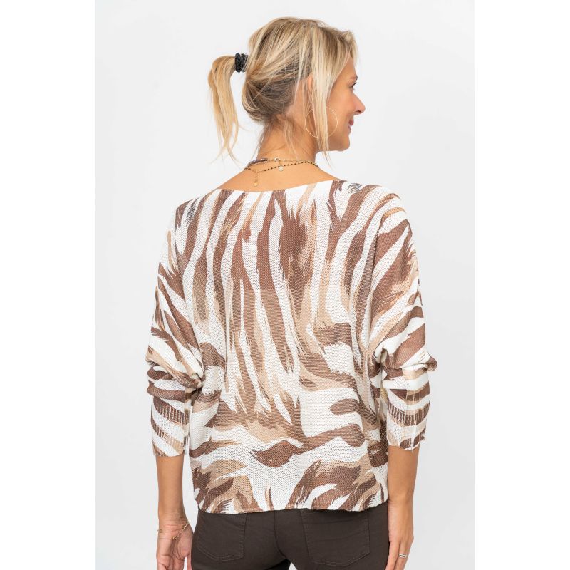 Mocha Zebra Knit Sweater