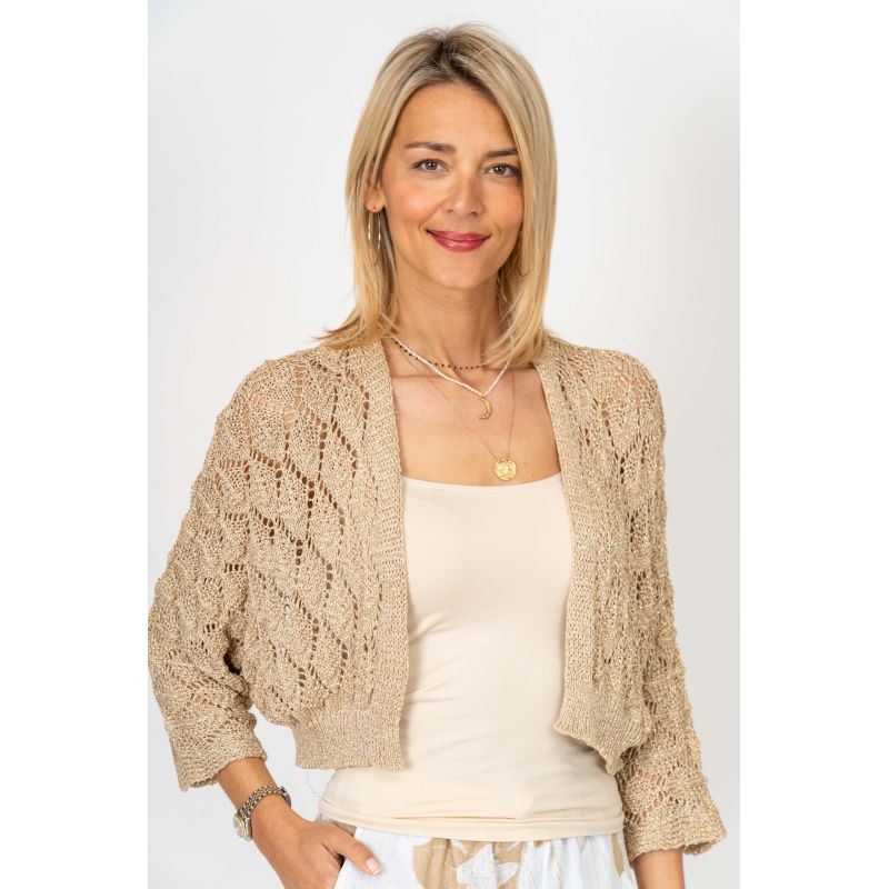 Champagne Cropped Cardigan