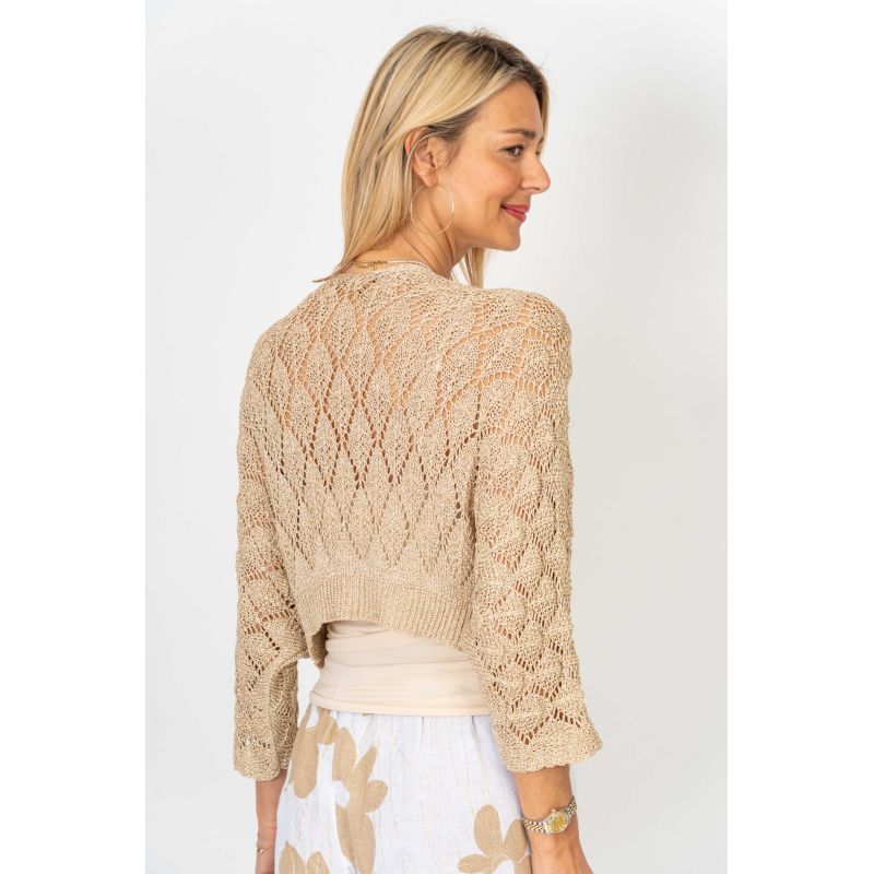 Champagne Cropped Cardigan