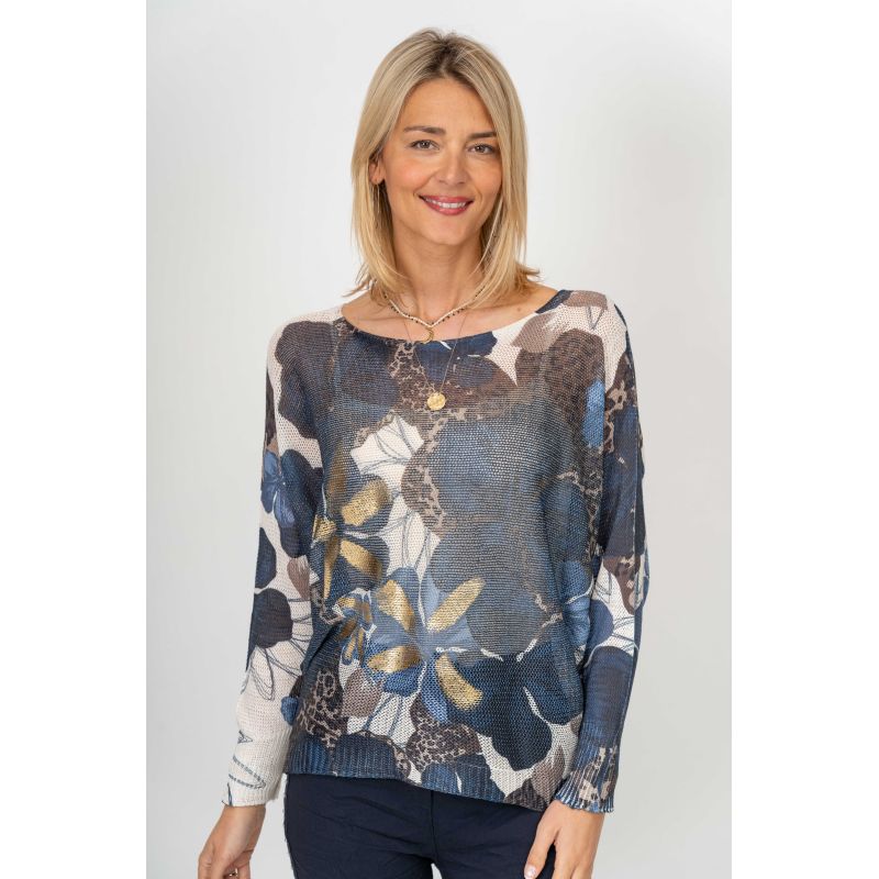 Midnight Floral Knit Sweater