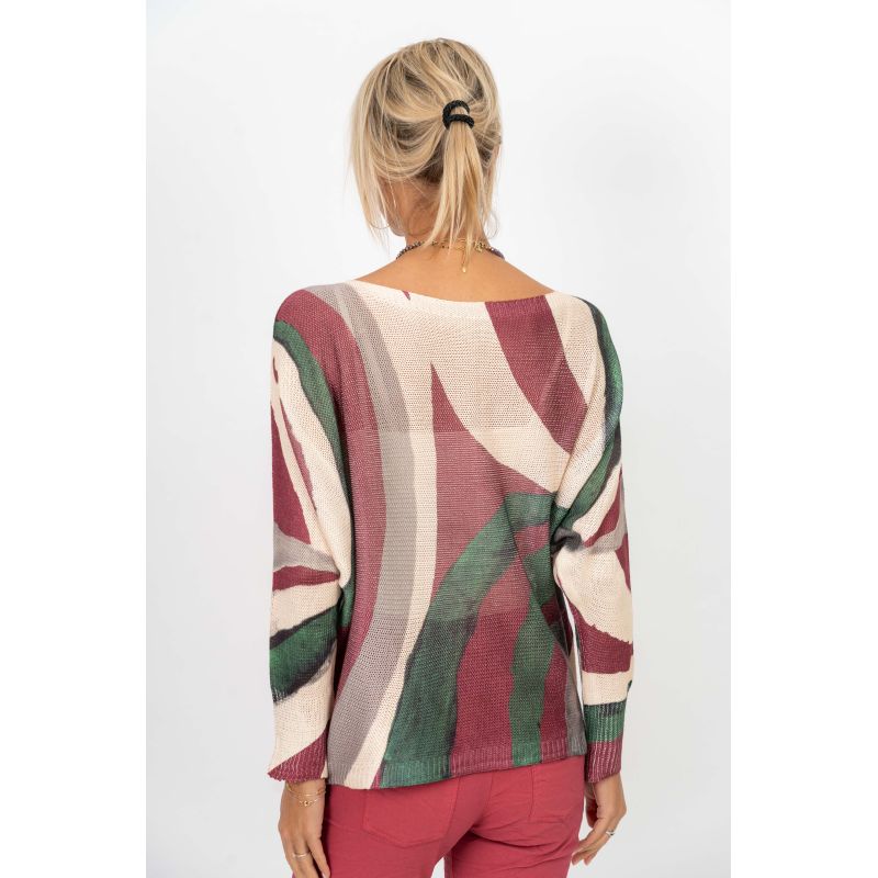 Berry Brushstroke Knit Top