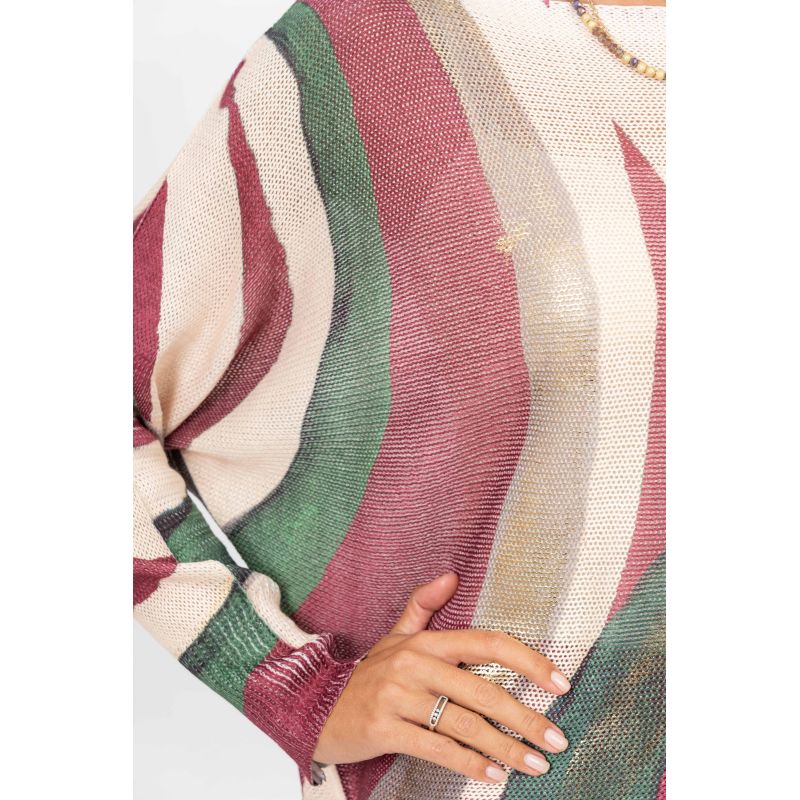 Berry Brushstroke Knit Top