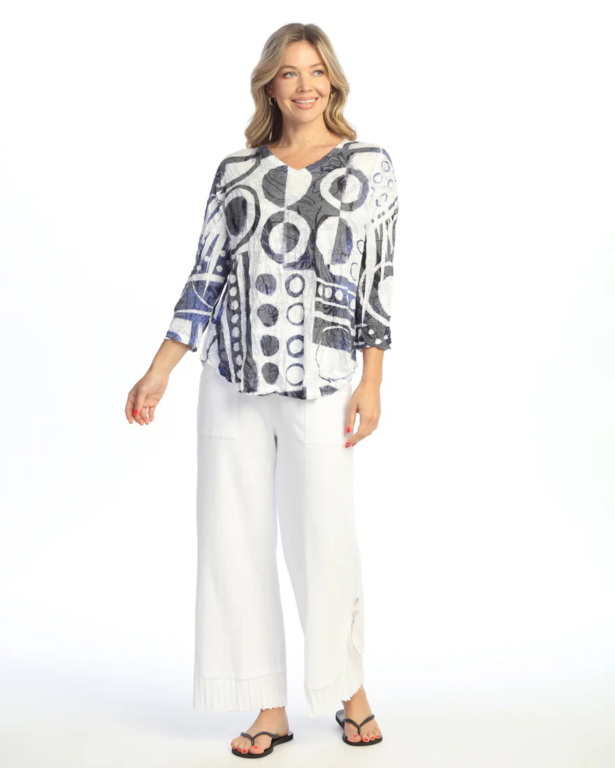 Dottie Crinkle V-Neck  Sleeve Top