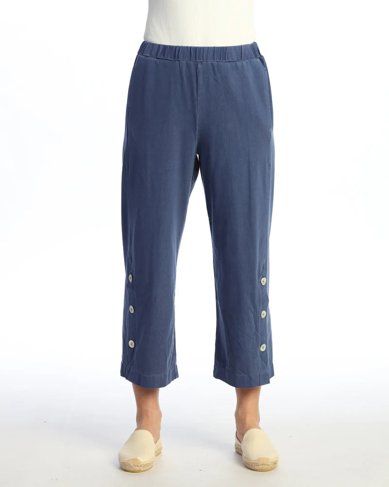 Cobalt Crop Button Pant