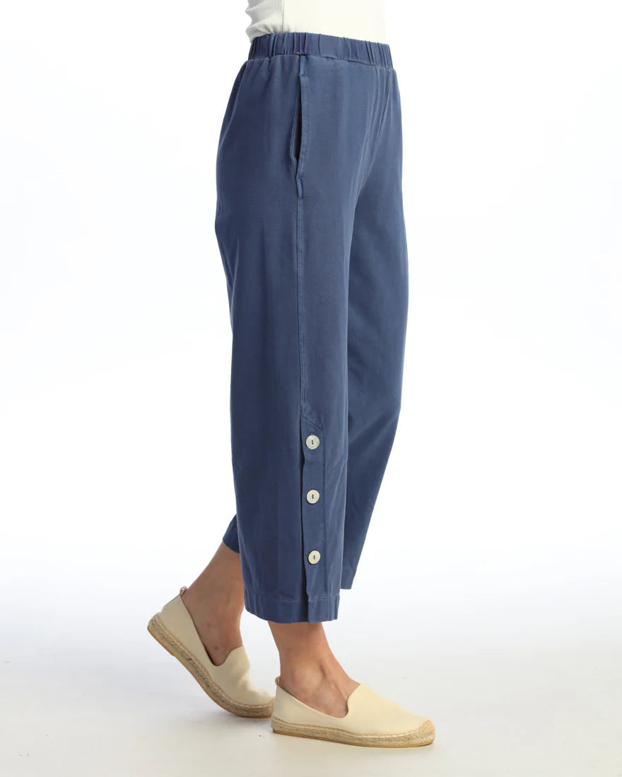 Cobalt Crop Button Pant