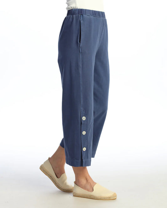 Cobalt Crop Button Pant