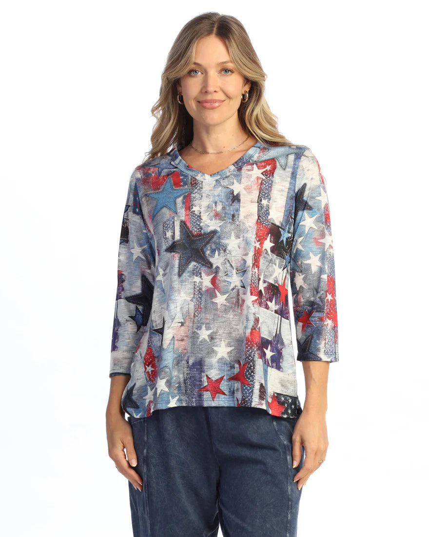 Glory Days V-Neck Side Slit Top