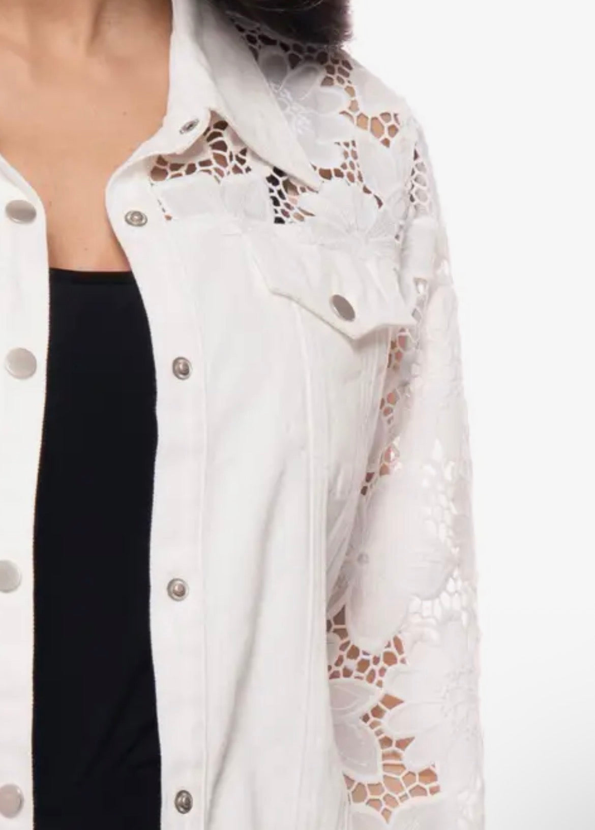 White Lace Denim Jacket
