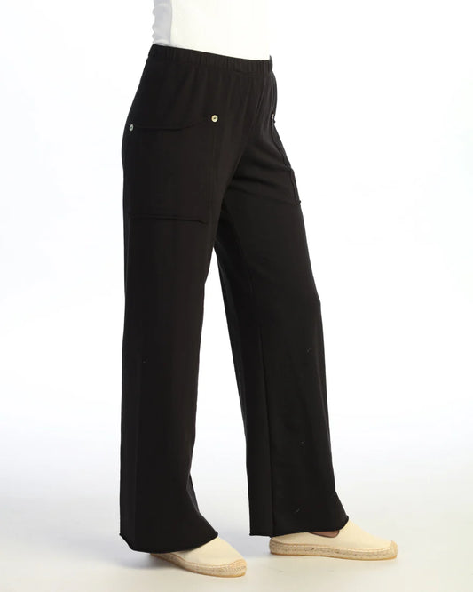 Jet Black Soft Stretch Wide-Leg Pant