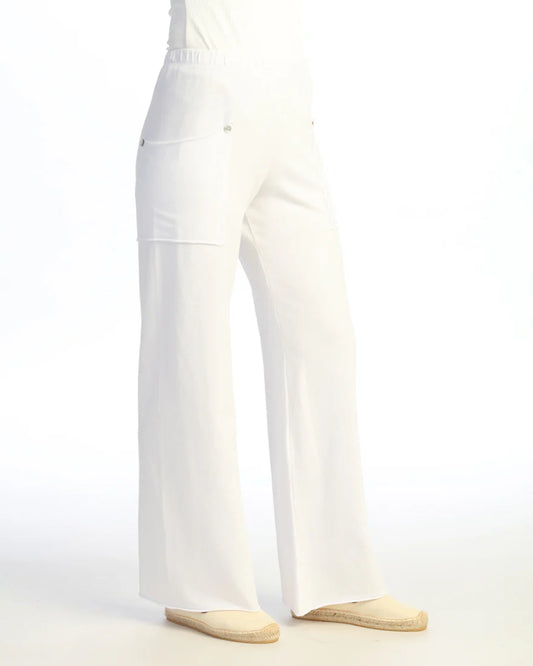 White Soft Stretch Wide-Leg Pant