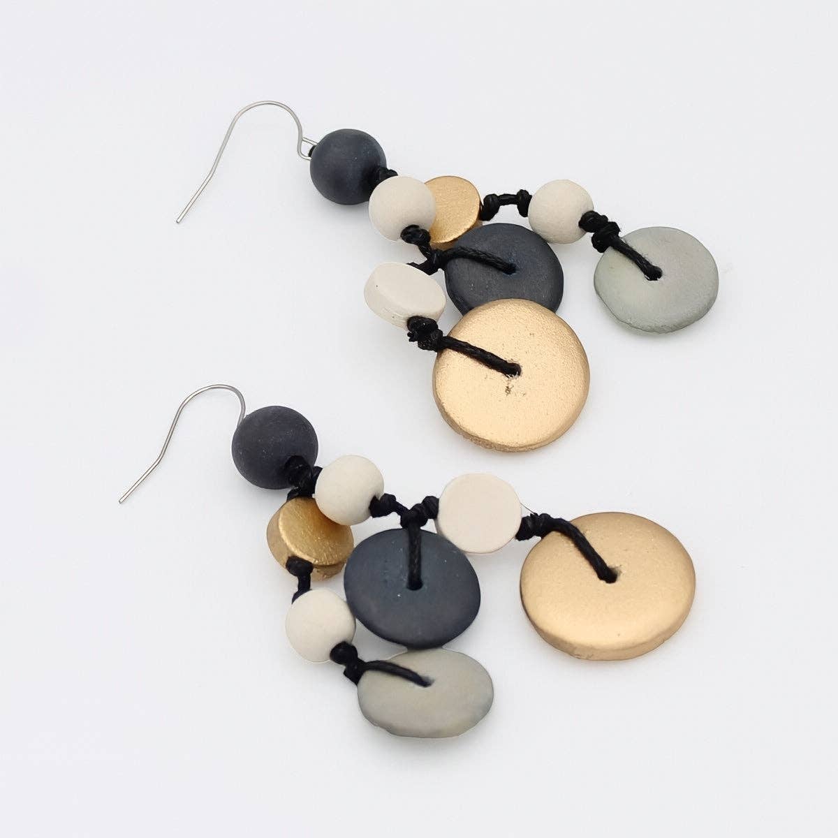 Grey Juliette Drop Statement Earrings
