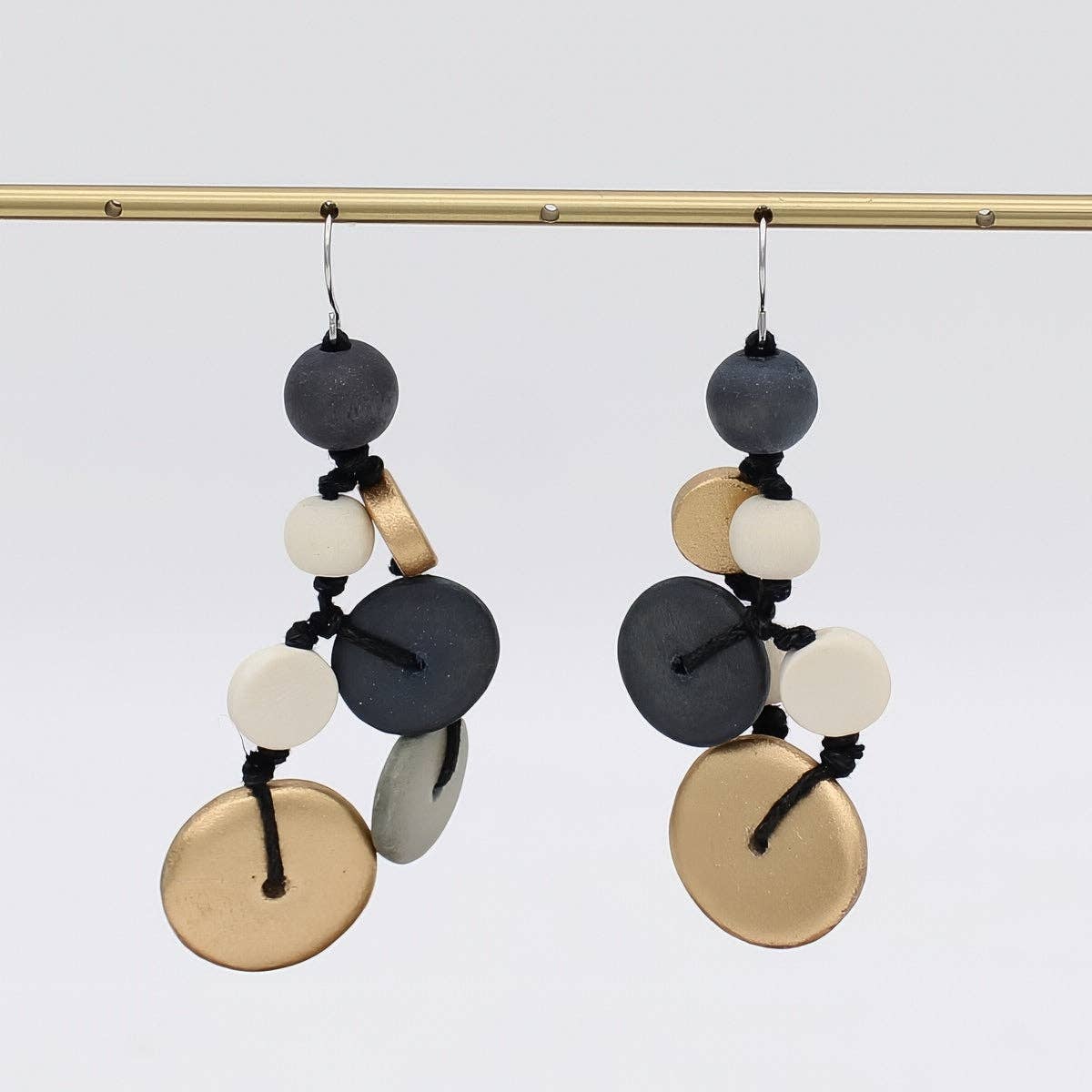 Grey Juliette Drop Statement Earrings